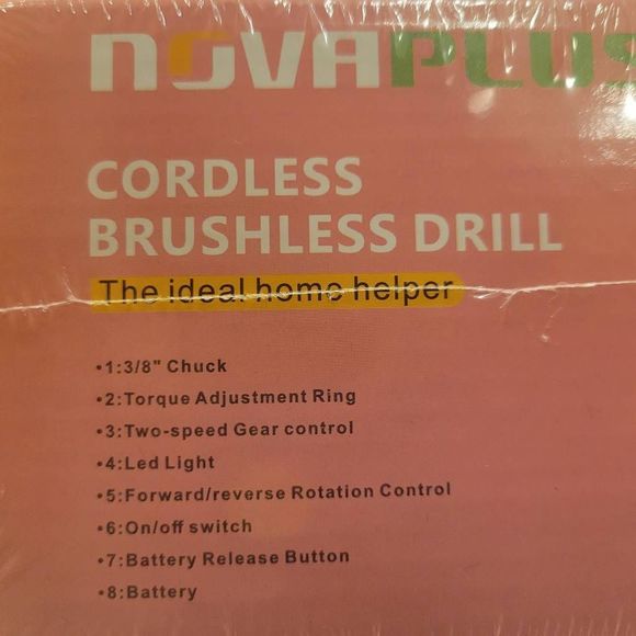 Cordless Drill Set, Brushless Power Drill Kit Variable Speed in Pink - Picture 5 of 7